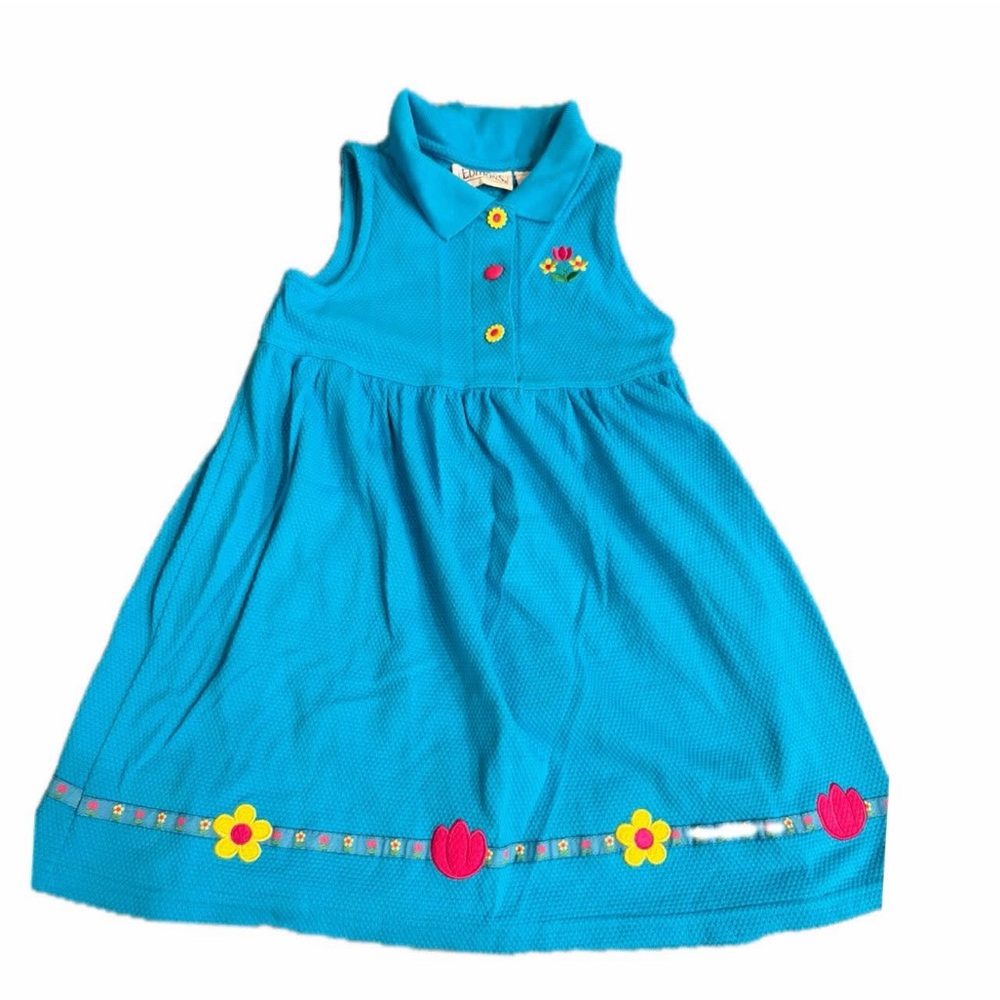 Vintage basic editions size 6 blue floral dress flowers